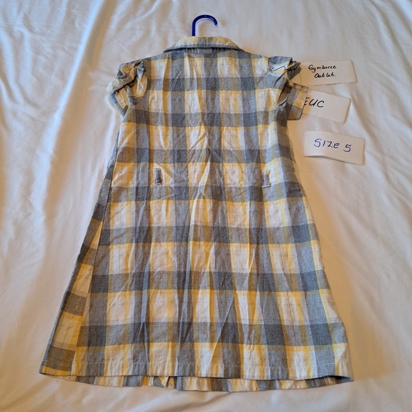 Gymboree girls size 5 gray & yellow plaid dress - Picture 2 of 4